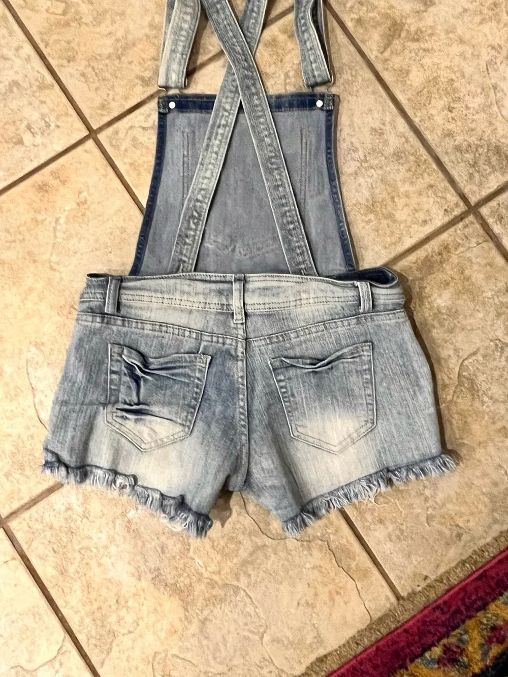 Light Wash Denim Short Overalls